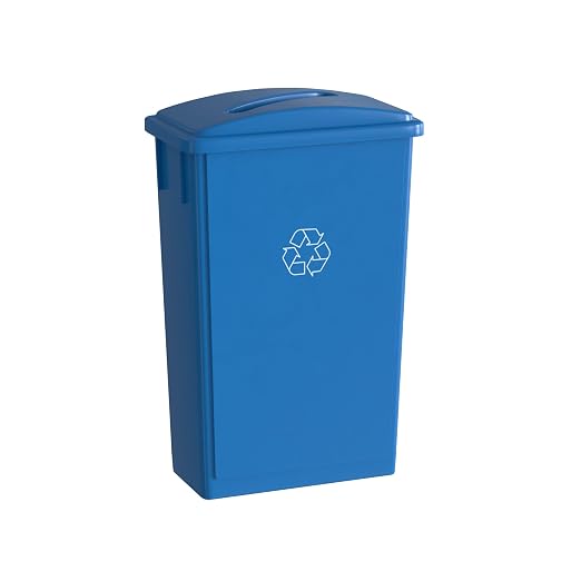 23 Gallon Blue Recycle Slim Jim Trash Can by Krollen+Industrial