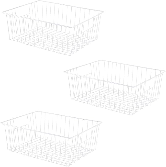 16" L x 12" W Wider Freezer Storage Organizer Baskets Container, Metal Wire by Y.Z.Bros
