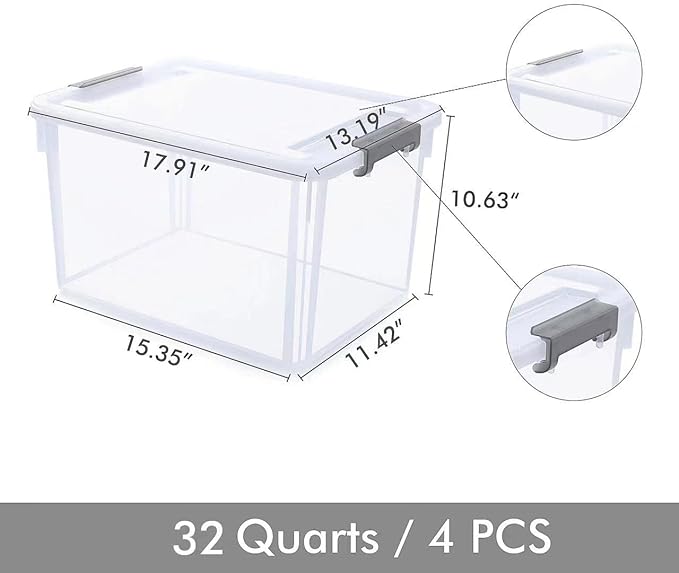 Citylife 32 QT Plastic Storage Bins - Image 2