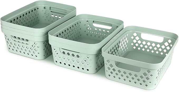Glad Plastic Storage Basket Set, Value Pack of 6 | Open Storage Bins - Image 6