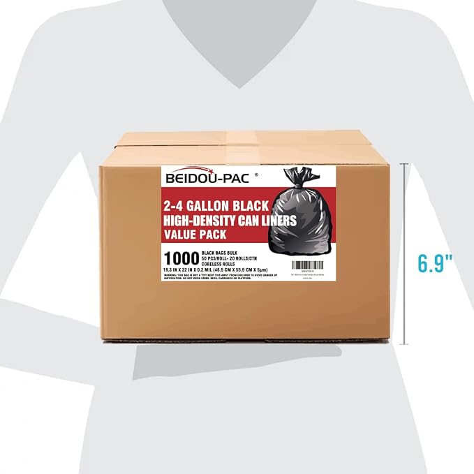 2-4 Gallon Trash Bags, Small Trash Can Bin Liners - Image 3