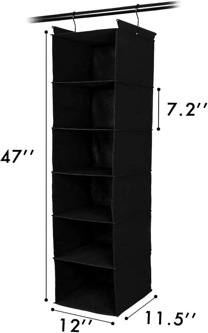 MAX Houser 6 Tier Shelf Hanging Closet Organizer, Closet Hanging Shelf - Image 3