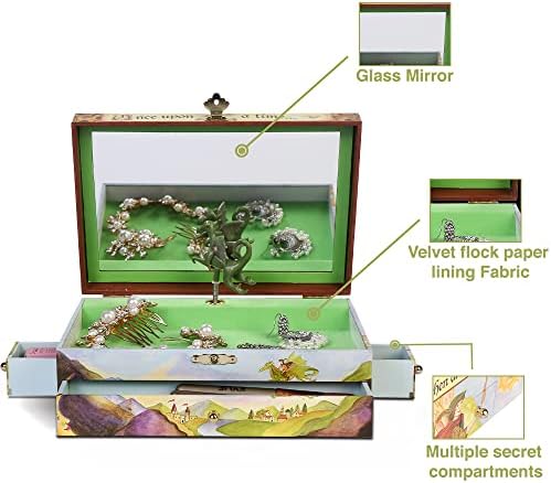 Enchantmints Dragon Boys Jewerly Box Spins to Music 3 Pullout Drawers Treasur...