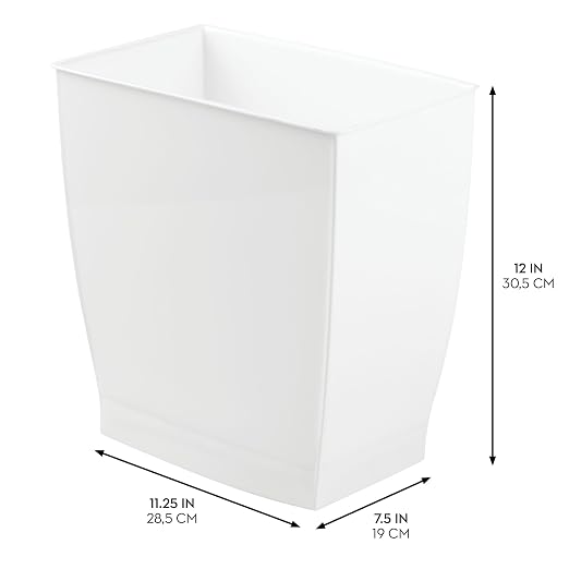 iDesign, Plastic Spa Rectangular Trash, Waste Basket Garbage Can - Image 3