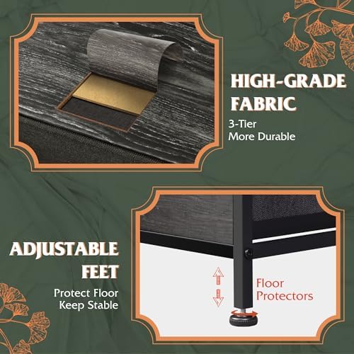 WLIVE Tall Dresser for Bedroom with 10 Fabric Drawers, Black