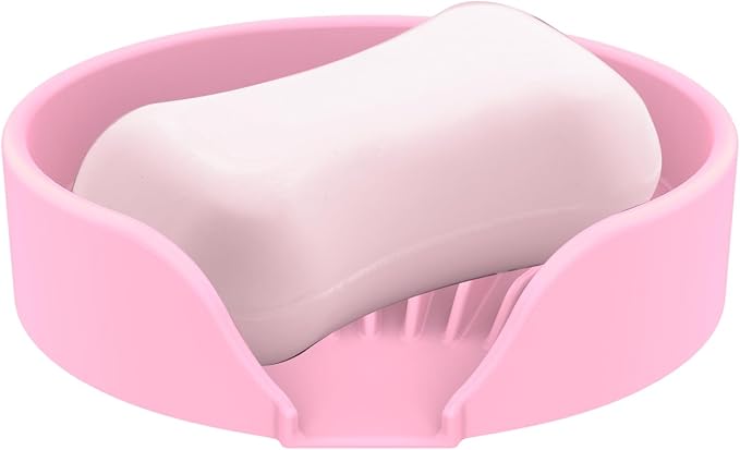 Self Draining Soap Dish, Silicone Suction Cup Soap Holder Tray Savers Container by UltraKeno