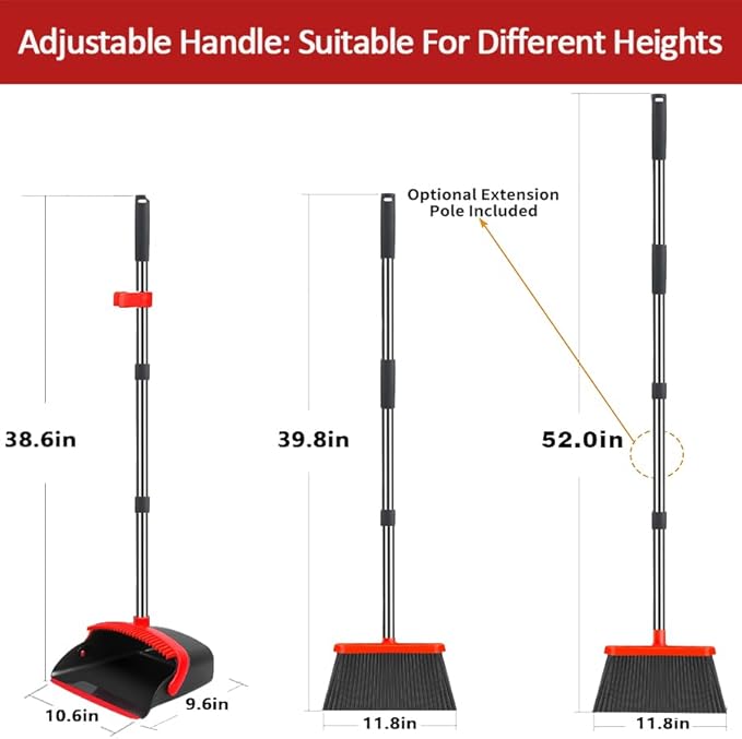 2-Pack is More economical，Broom and Dustpan， - Image 2