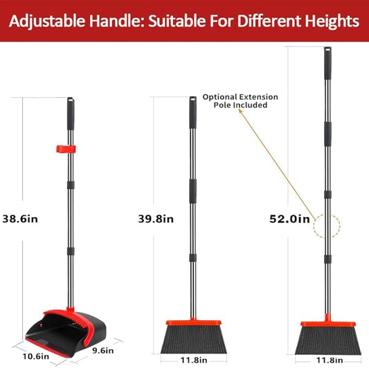 2-Pack is More economical，Broom and Dustpan， - Image 2