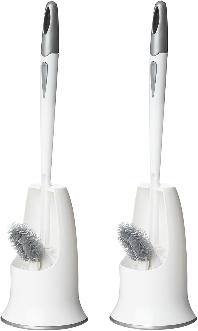 2 Pack Toilet Bowl Brush with Holder by Ryhiac