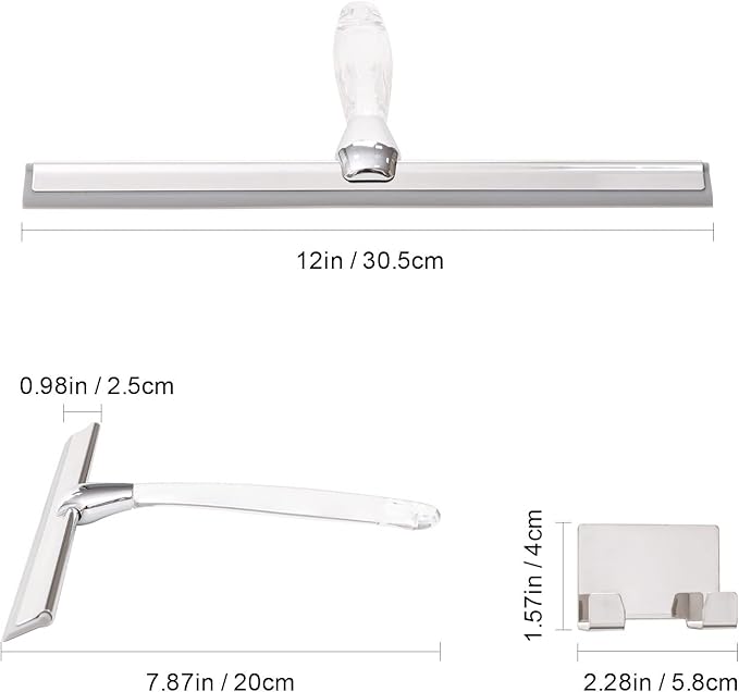 Ettori Shower Squeegee for Glass Door, Squeegee for Shower Glass Door, Window - Image 2