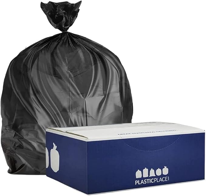Plasticplace 12-16 Gallon Trash Bags │ 8 Microns │ Black High Density Liners │ - Image 5
