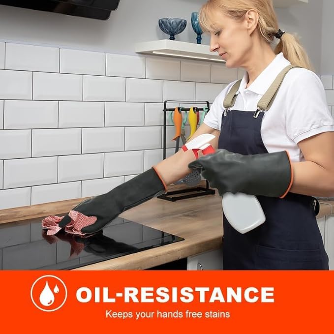 Heavy-Duty Latex Chemical Resistant Gloves - Image 3