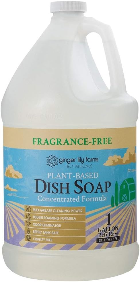 Ginger Lily Farms Botanicals Plant-Based Liquid Dish Soap, Concentrated Formula - Image 2