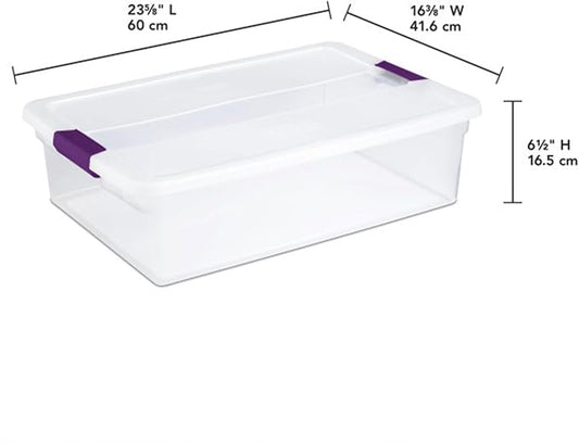 Sterilite 12-Pack 32 Quart ClearView Latch Box, Stackable Organizer Bins - Image 2