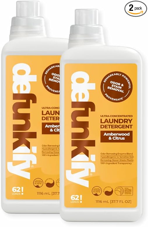 Laundry Detergent 62 Load/37.7 FlOz. 'Amberwood & Citrus' Liquid Detergent- by DEFUNKIFY