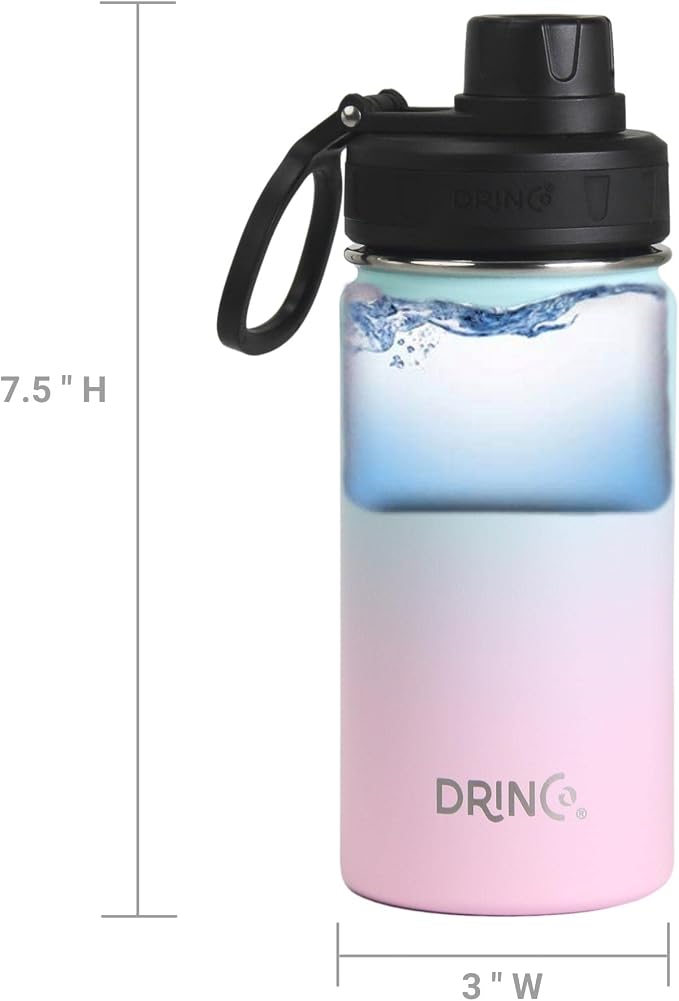 DRINCO Stainless Steel Water Bottle Spout Lid Vacuum Insulated Double Wall - Image 6