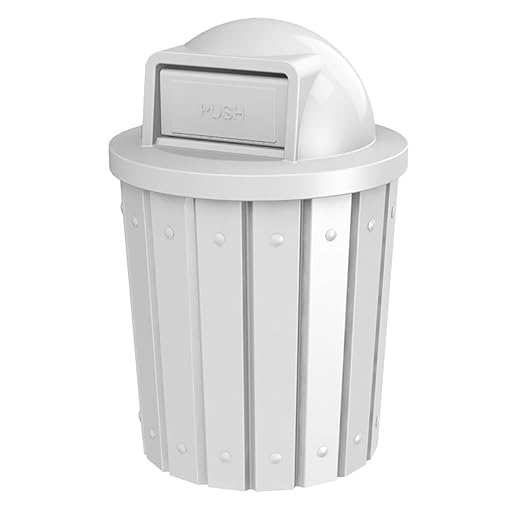 42 Gallon Slated Circle 100% Recycled Plastic Heavy Duty Outdoor Trash Can by SturdyEssentials