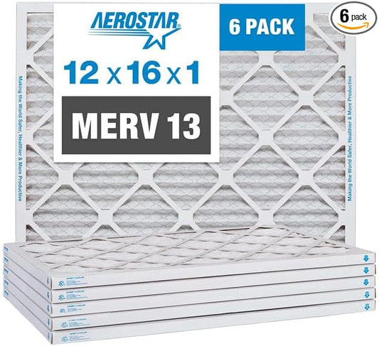 Aerostar 12x16x1 Air Filter MERV 13 by AirFiltersDelivered