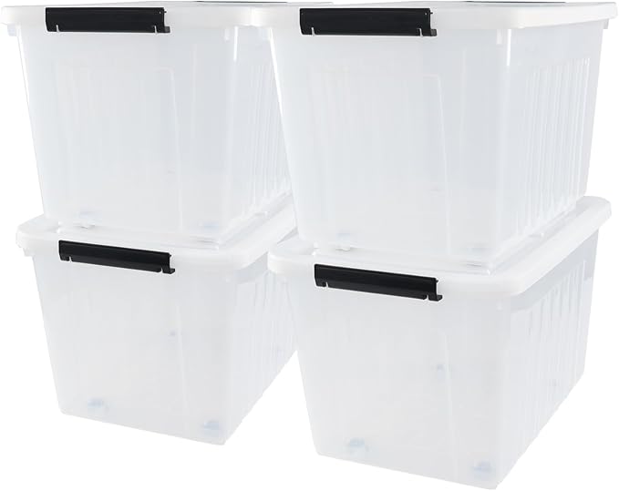 4-Pack 42 L Clear Plastic Storage Container Bin - Image 7