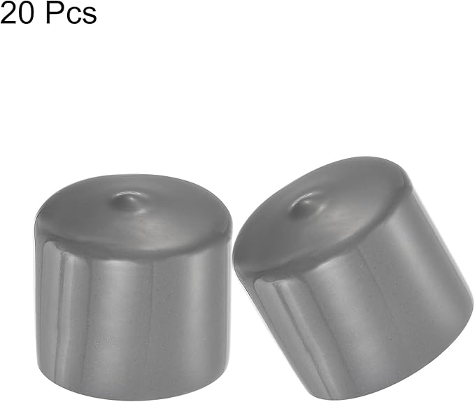 uxcell 20pcs Rubber End Caps 34mm ID Vinyl Cap Cover Screw Protectors Dark Grey - Image 2