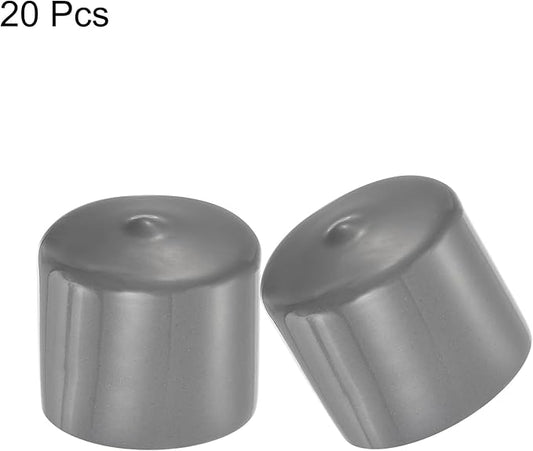 uxcell 20pcs Rubber End Caps 34mm ID Vinyl Cap Cover Screw Protectors Dark Grey - Image 2