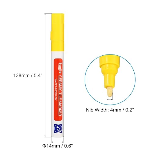 PATIKIL Grout Pen, 4 Pack Yellow Tile Marker Waterproof Grout Sealer Pen Tile - Image 2