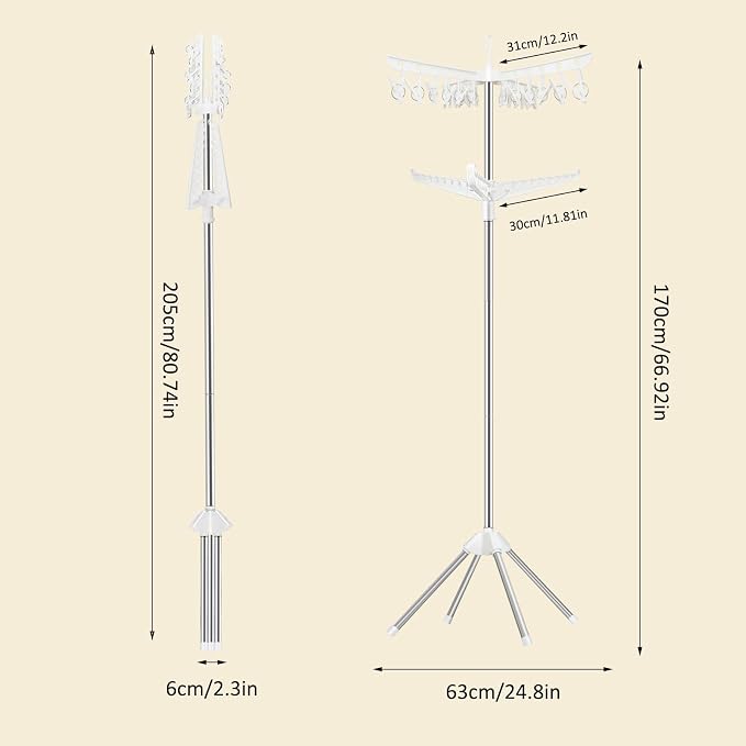 SUYU Clothes Drying Rack, Folding Clothes Drying Tree, 2 Layer - Image 7