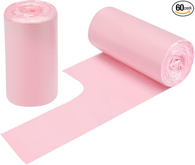 2-4 Gallon Portable Trash Bags, Bedroom Trash Can, Strong Trash Bags（Pink） by Yourlifelittleassistant