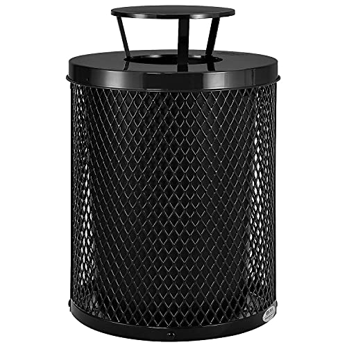 Global Industrial Outdoor Diamond Steel Trash Can - Image 5