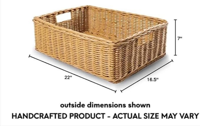 The Basket Lady Under the Bed/Basic Wicker Storage Basket, 22 in L x 16.5 in W - Image 7