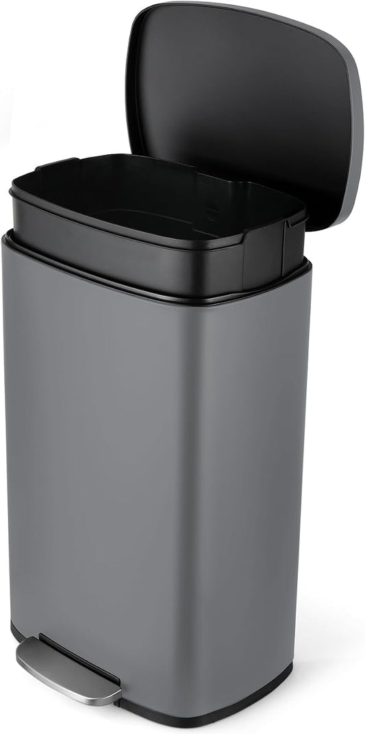 8 Gal Kitchen Trash Can, 30L Recycling or Garbage Bin, Brushed Stainless Steel by ComfyCorner