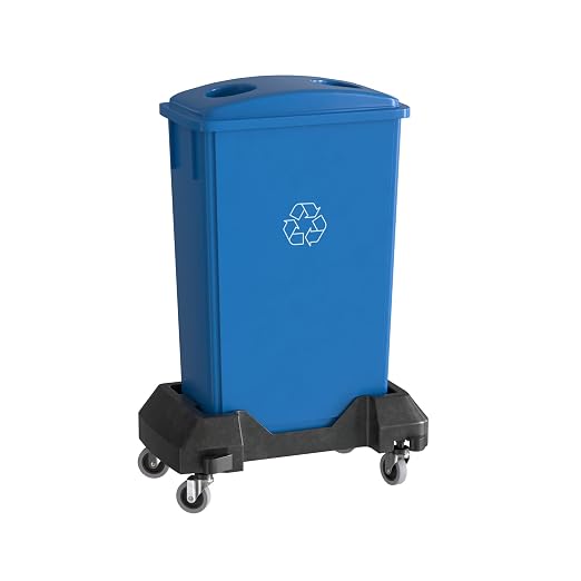 23 Gallon Blue Recycle Slim Jim Trash Can by Krollen+Industrial