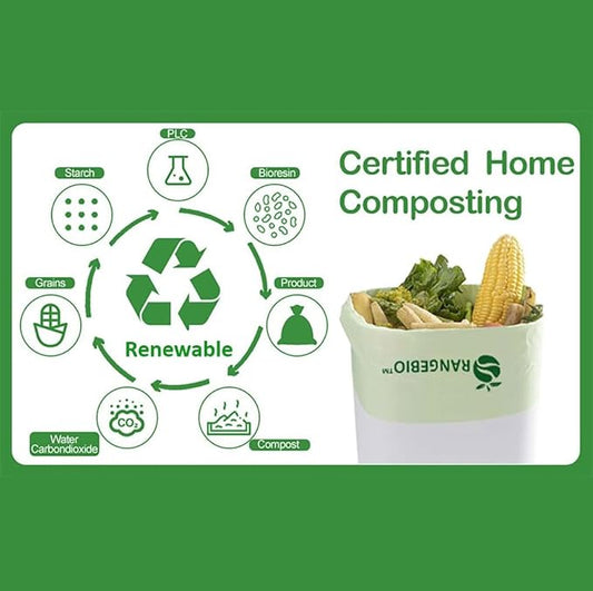 100% Compostable Trash Bags 13 Gallon Tall Kitchen, 0.9 Mil, Kitchen Compost - Image 2
