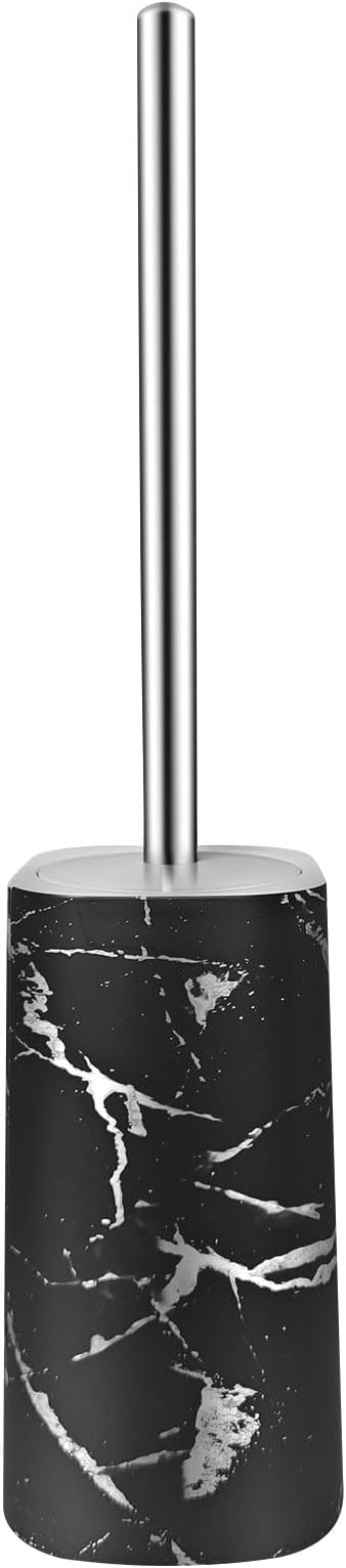 Marble Colored Toilet Brush and Holder Set, Stainless Steel Long Handle and by Unknown