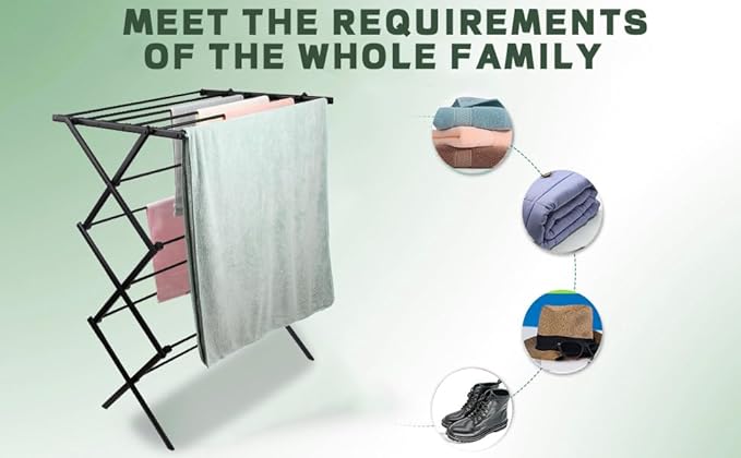 3 Tiers Foldable Clothes Drying Rack, Vertical Laundry Rack Portable and - Image 4