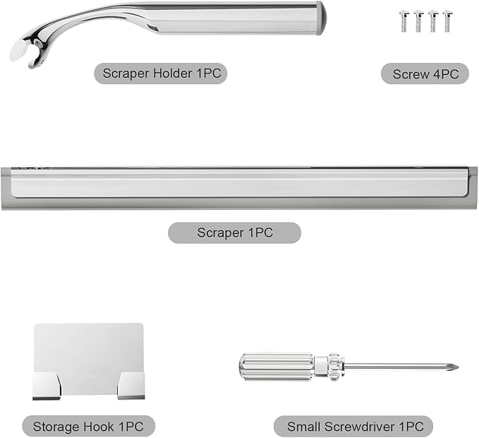 Shower Squeegee for Glass Doors, Stainless Steel Shower Squeegee for Bathroom - Image 6