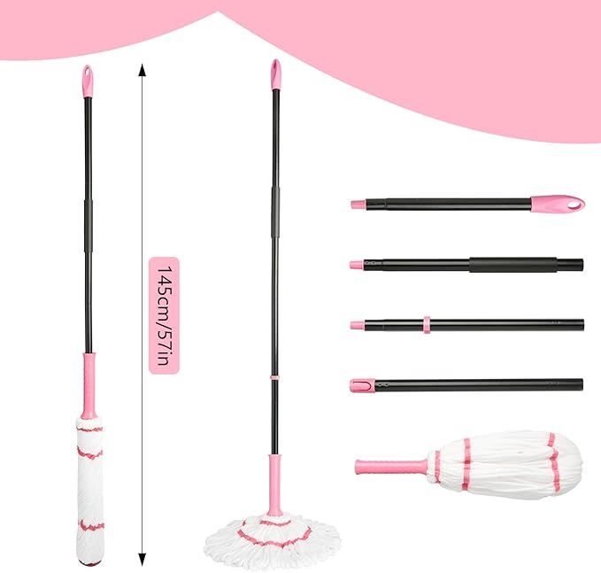 Self-Wringing Twist Mop for Floor Cleaning, 57” Long Handle Heavy Duty - Image 2