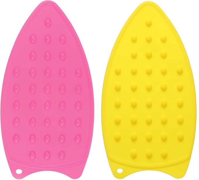 HARFINGTON 2pcs Silicone Iron Rest Pad, Fuchsia/Yellow by HARFINGTON