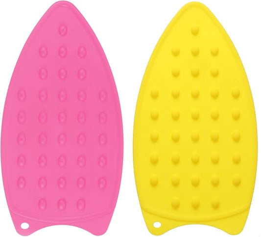 HARFINGTON 2pcs Silicone Iron Rest Pad, Fuchsia/Yellow by HARFINGTON