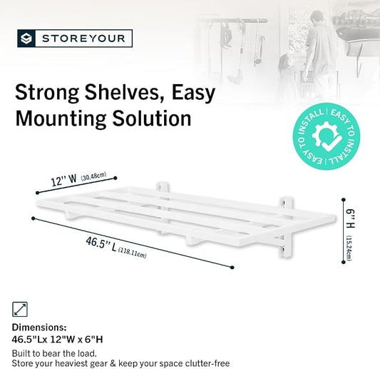 StoreYourBoard 2-Pack Heavy Duty Wall Shelves – Wall-Mounted Garage Storage - Image 2
