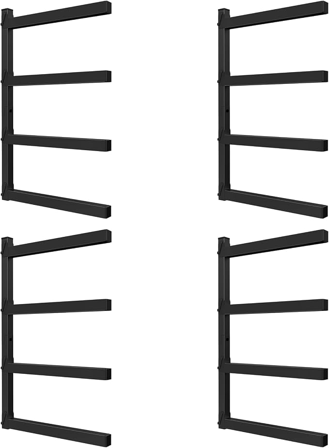 NANANARDOSO Wall Mount Wood Organizer and Lumber Storage, Heavy Duty Metal Shelf by NANANARDOSO