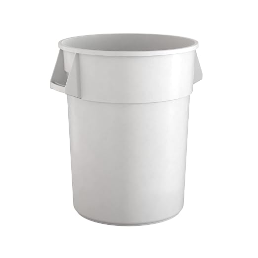 55 Gallon White Round Commercial Trash Can by Krollen+Industrial