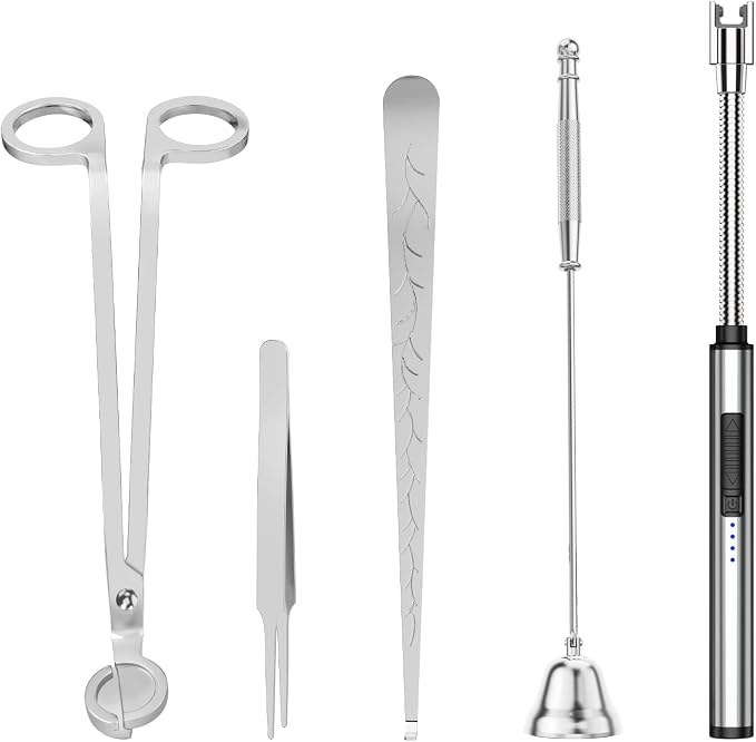 5 in 1 Candle Accessory Set, Candle Wick Trimmer Cutter, Candle Wick Dipper by HEYLOURB