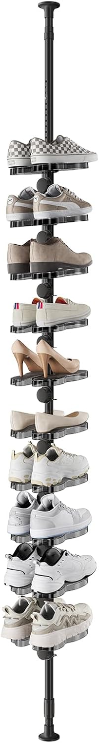 Vertical Shoe Rack Shelf Stand Tall Narrow for Entryway Closet Dorm Corner