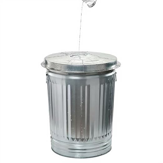 31 Gallon Metal Trash Can with Lid, Durable Silver Garbage Can-Easy to Clean - Image 3
