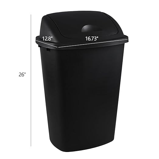 Bringer Black 13 Gallon Kitchen Trash Can - Image 2