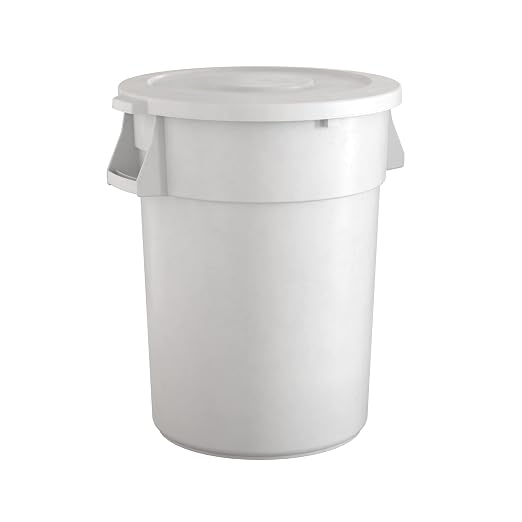44 Gallon White Round Commercial Trash Can by Krollen+Industrial