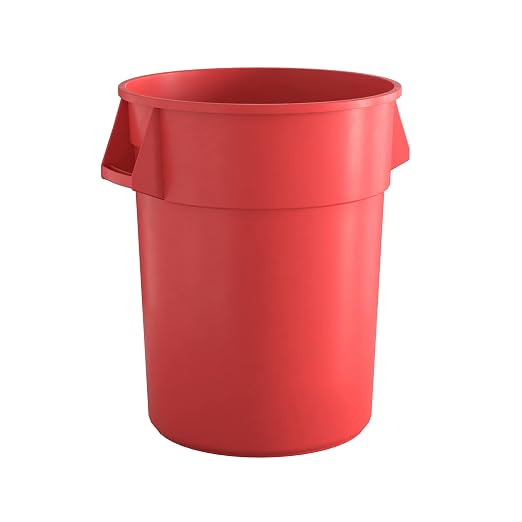 55 Gallon Red Round Commercial Trash Can by Krollen+Industrial