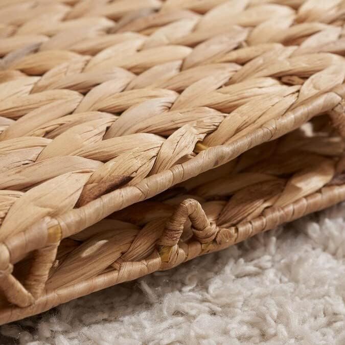12 x 12in Water Hyacinth Storage Baskets, Wicker Storage Baskets - Image 6