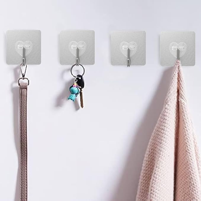 DGYB 20 Pcs Adhesive Hooks for Hanging 22lb Self Adhesive Wall Hooks Heavy Duty - Image 4